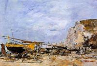 Boudin, Eugene - Etretat, Boats Stranded on the Beach